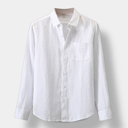 Old Money Camisa De Lino Larga De La Colección Linen Con Detalle De Exclusividad