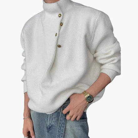 Suéter De Punto Canalé Premium Con Cuello Falso Inspiración Coreana Edición Limitada