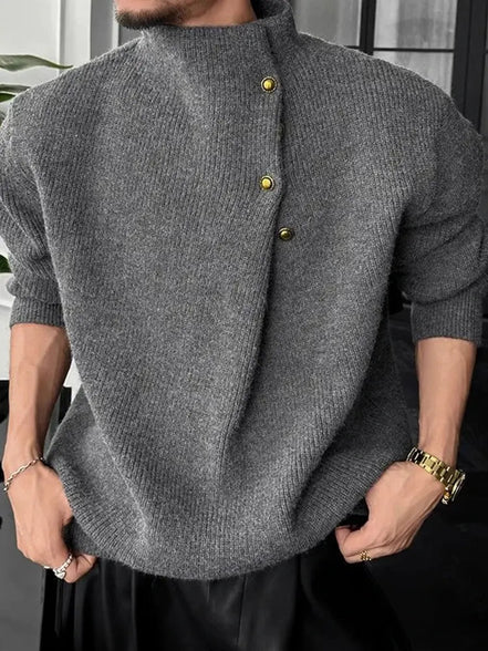 Suéter De Punto Canalé Premium Con Cuello Falso Inspiración Coreana Edición Limitada