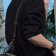 Suéter De Punto Canalé Premium Con Cuello Falso Inspiración Coreana Edición Limitada