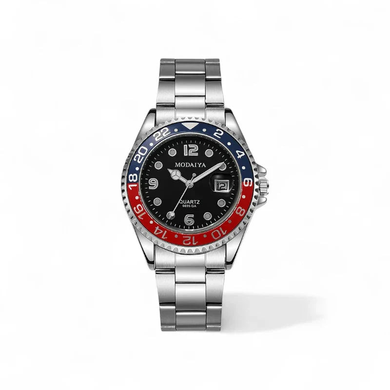 Ghost Reloj Masculino, Acero Pulido, Bisel Bicolor, Movimiento Cuarzo, Colección Diver Selecta