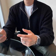 Suéter De Punto Canelado Con Media Cremallera, Colección Premium, Edición Limitada