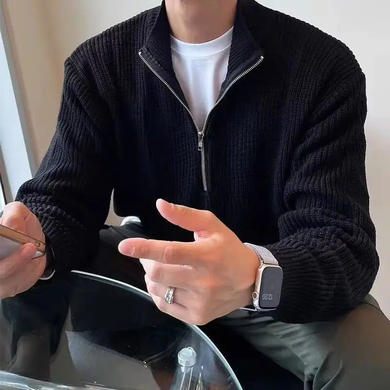 Suéter De Punto Canelado Con Media Cremallera, Colección Premium, Edición Limitada