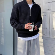 Suéter De Punto Canelado Con Media Cremallera, Colección Premium, Edición Limitada