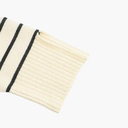 Old Money Suéter De Punto Vintage Chic Rayas Crema Azul Con Cremallera Colección Exclusiva