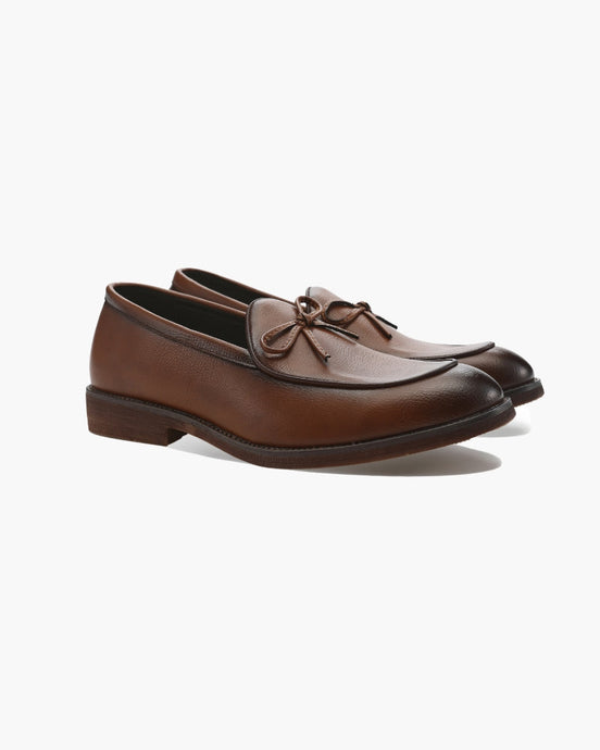 Hampton Mocasín Con Encaje De Cuero De Grano Completo, Colección Heritage Craft Limitada