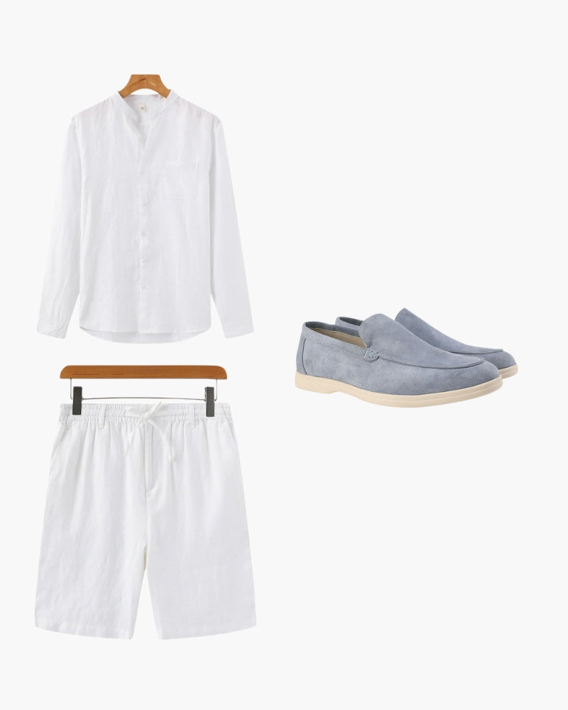 Conjunto Tranquilo Lino 100 Por Ciento Ante Colección Minimalista Exclusiva Para Quienes Aprecian Discreta Sofisticación