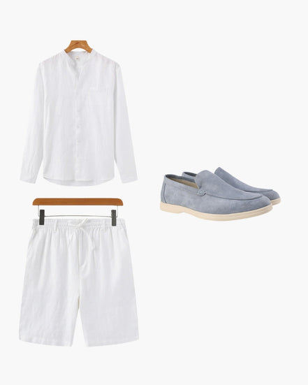 Conjunto Tranquilo Lino 100 Por Ciento Ante Colección Minimalista Exclusiva Para Quienes Aprecian Discreta Sofisticación