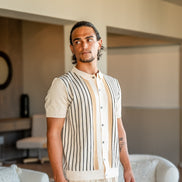 The Parisian Touch Conjunto Polo de Punto Elegante Pantalón de Lino y Collar Exclusivo Colección