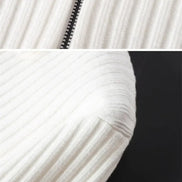 Suéter Canalé Algodón Con Media Cremallera Exclusiva