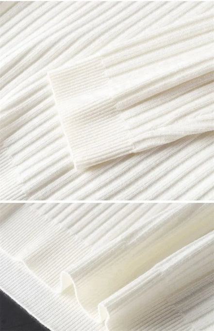 Suéter Canalé Algodón Con Media Cremallera Exclusiva