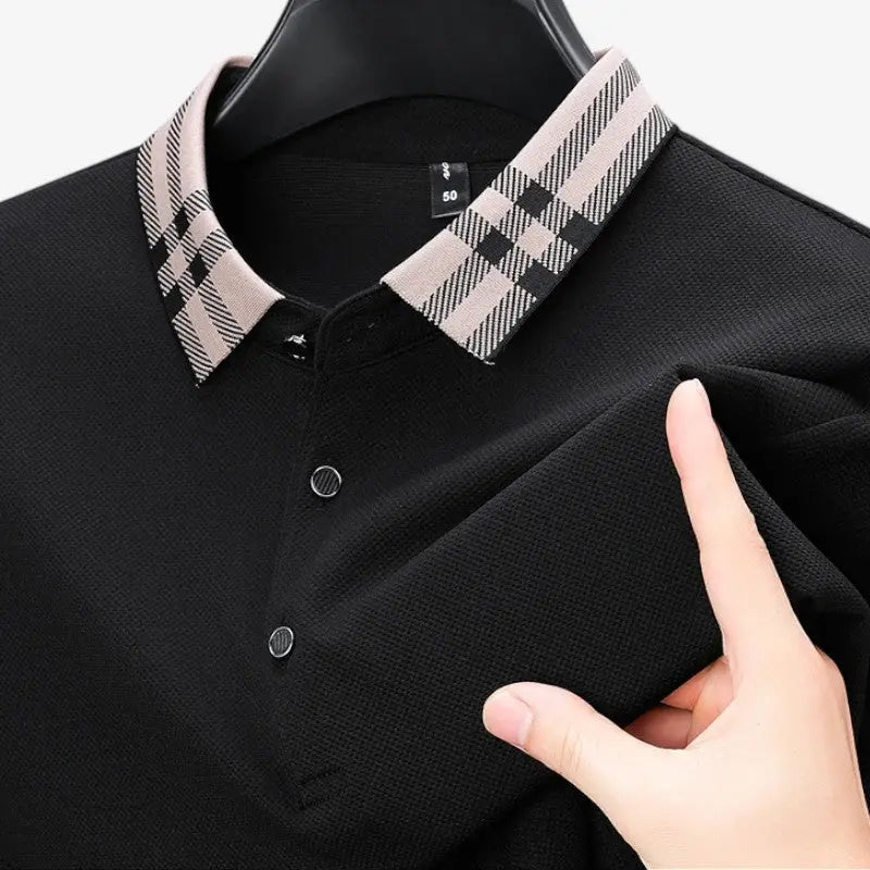 Polo Manga Larga Cuello Contrastante Colección Lujo Algodón Premium Edición Limitada