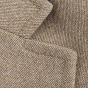 Abrigo Largo En Mezcla De Lana Beige Con Cuello Doblable Y Forro Completo Colección Exclusiva