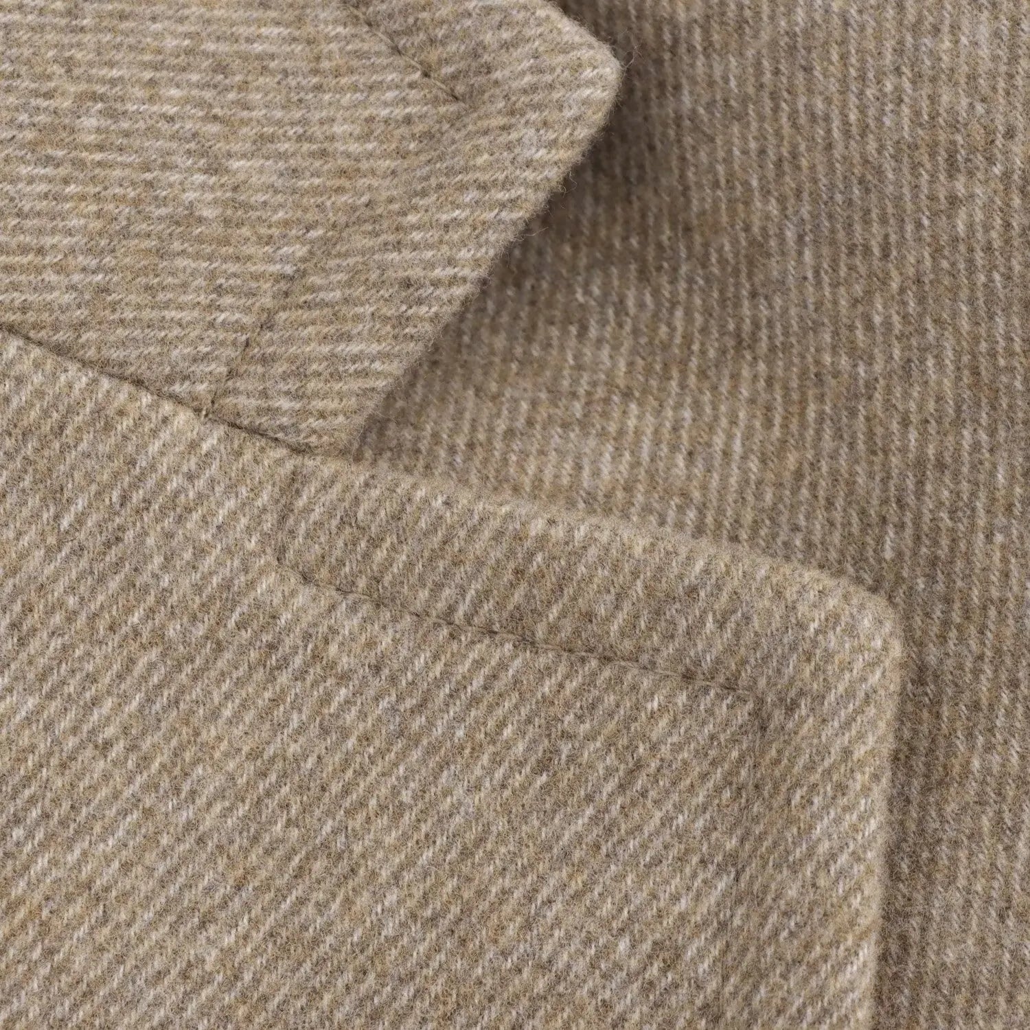 Abrigo Largo En Mezcla De Lana Beige Con Cuello Doblable Y Forro Completo Colección Exclusiva