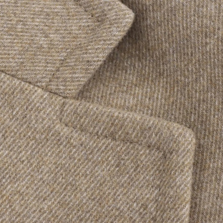 Abrigo Largo En Mezcla De Lana Beige Con Cuello Doblable Y Forro Completo Colección Exclusiva