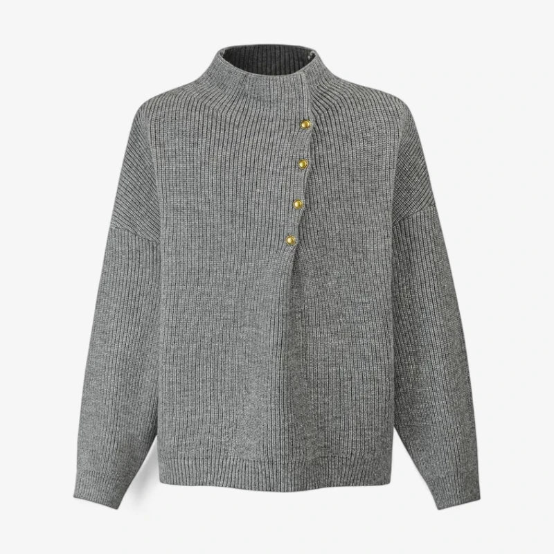 Suéter De Punto Canalé Premium Con Cuello Falso Inspiración Coreana Edición Limitada