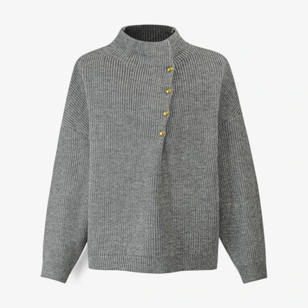 Suéter De Punto Canalé Premium Con Cuello Falso Inspiración Coreana Edición Limitada