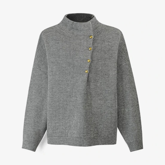 Suéter De Punto Canalé Premium Con Cuello Falso Inspiración Coreana Edición Limitada