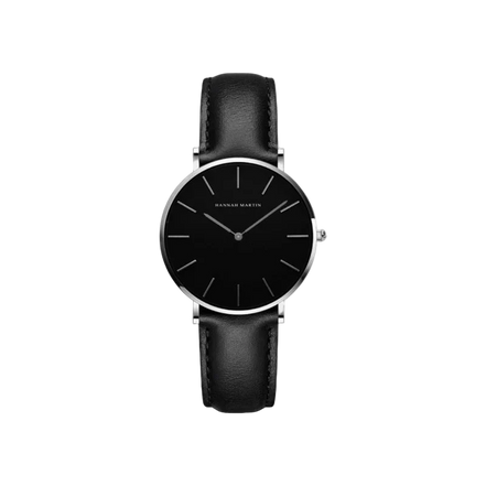 Hannah Martin Reloj Noir Curve Slim Leather Cuero Fino Edición Limitada Para Coleccionistas