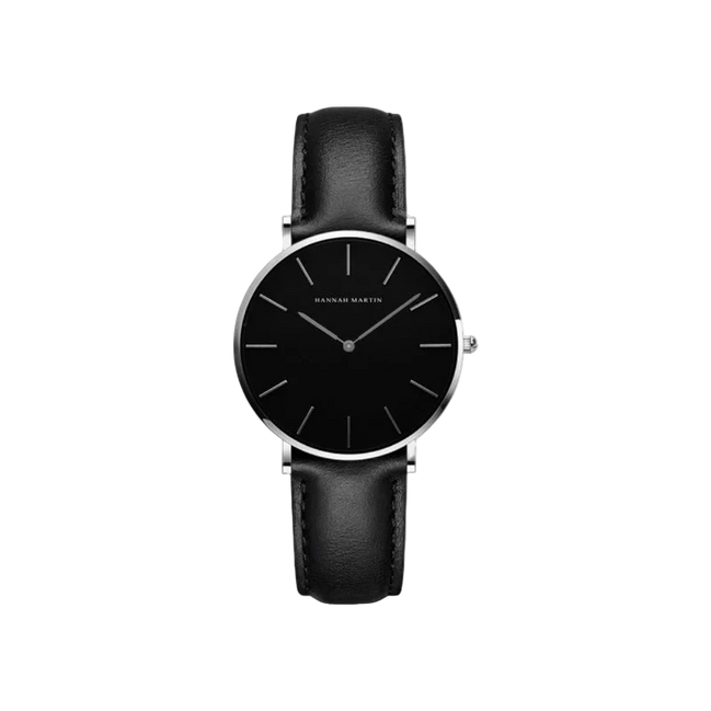 Hannah Martin Reloj Noir Curve Slim Leather Cuero Fino Edición Limitada Para Coleccionistas