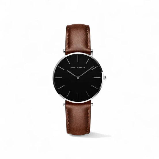 Hannah Martin Reloj Noir Curve Slim Leather Cuero Fino Edición Limitada Para Coleccionistas