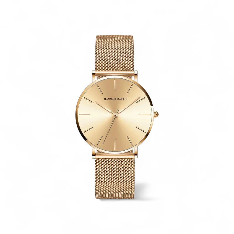 Hannah Martin Reloj Noir Curve Slim Leather Cuero Fino Edición Limitada Para Coleccionistas