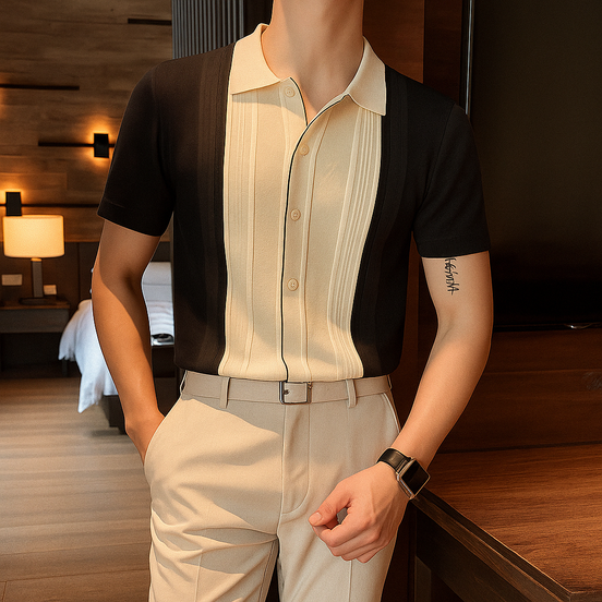 Old Money Camisa Polo Colección Británica De Punto Ligero Con Cuello Contraste Edición Limitada