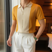 Old Money Camisa Polo Colección Británica De Punto Ligero Con Cuello Contraste Edición Limitada