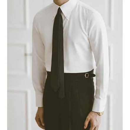 Old Money Camisa de Algodón Marrón Cuello Estructurado Colección Exclusiva Edición Limitada