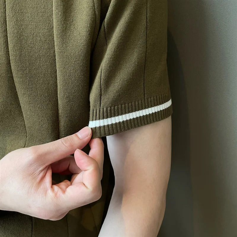 Old Money Polo de Punto Premium con Media Cremallera Colección Exclusiva y Tejido Suave