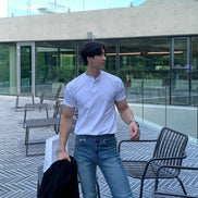 Camiseta Henry Collar de la Colección Old Money, Poliéster Suave, Estilo Minimalista y Exclusivo