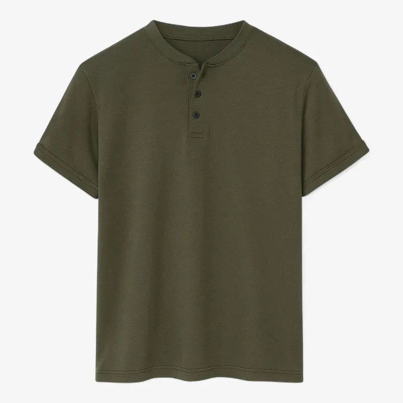 Camiseta Henry Collar de la Colección Old Money, Poliéster Suave, Estilo Minimalista y Exclusivo