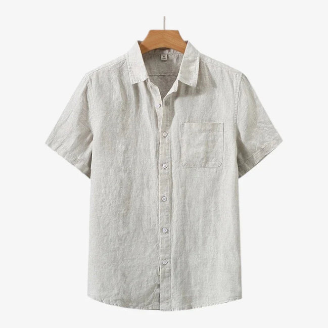 Old Money Linen Camisa De Verano Lino Textura Transpirable Colección Vintage Exclusiva