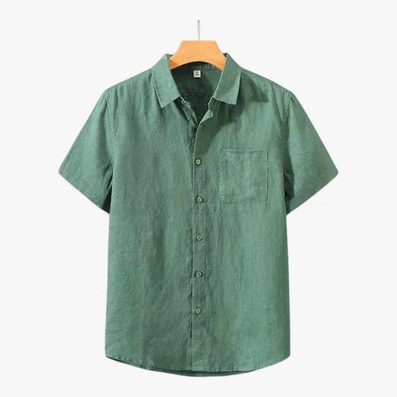 Old Money Linen Camisa De Verano Lino Textura Transpirable Colección Vintage Exclusiva