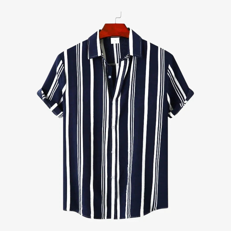 Old Money Camisa a Rayas Poliéster Vintage Exclusiva