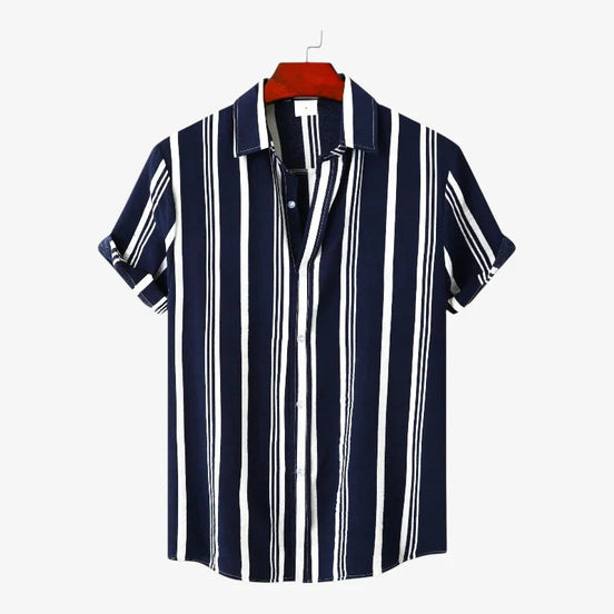 Old Money Camisa a Rayas Poliéster Vintage Exclusiva