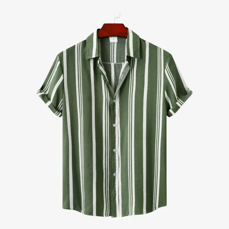 Old Money Camisa a Rayas Poliéster Vintage Exclusiva