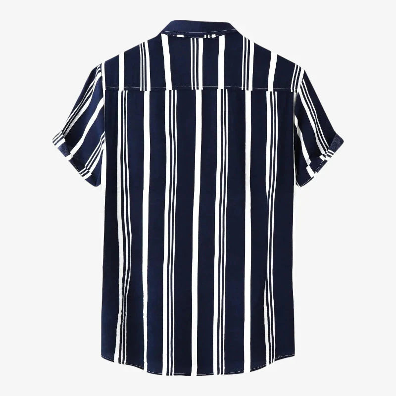 Old Money Camisa a Rayas Poliéster Vintage Exclusiva