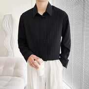 Old Money Camisa Texturizada con Botones Colección Exquisita Edición Limitada para Estilo Urbano