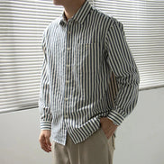 Old Money Camisa Rayada Botones Colección Exclusiva