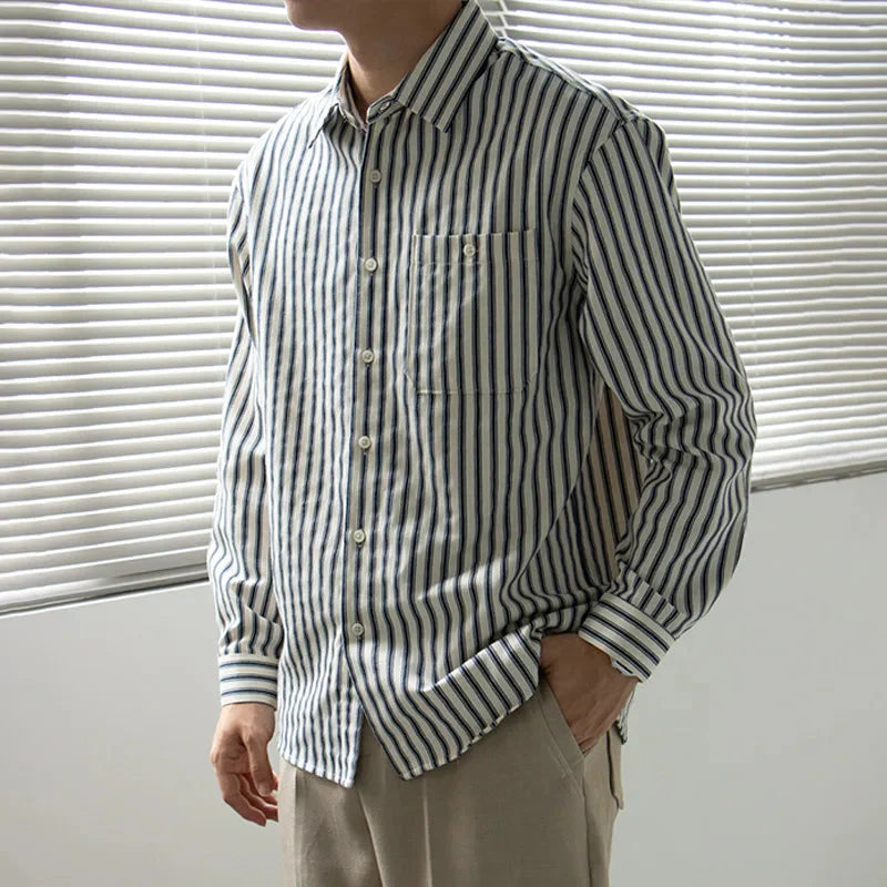 Old Money Camisa Rayada Botones Colección Exclusiva