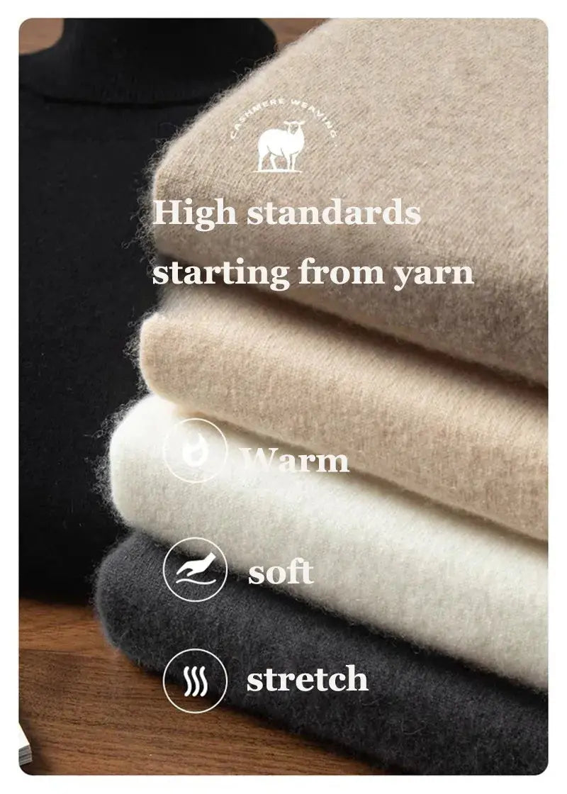 Suéter De Cuello Alto En Cashmere Puro Lujo Suave Para Invierno Edición Limitada Exclusiva