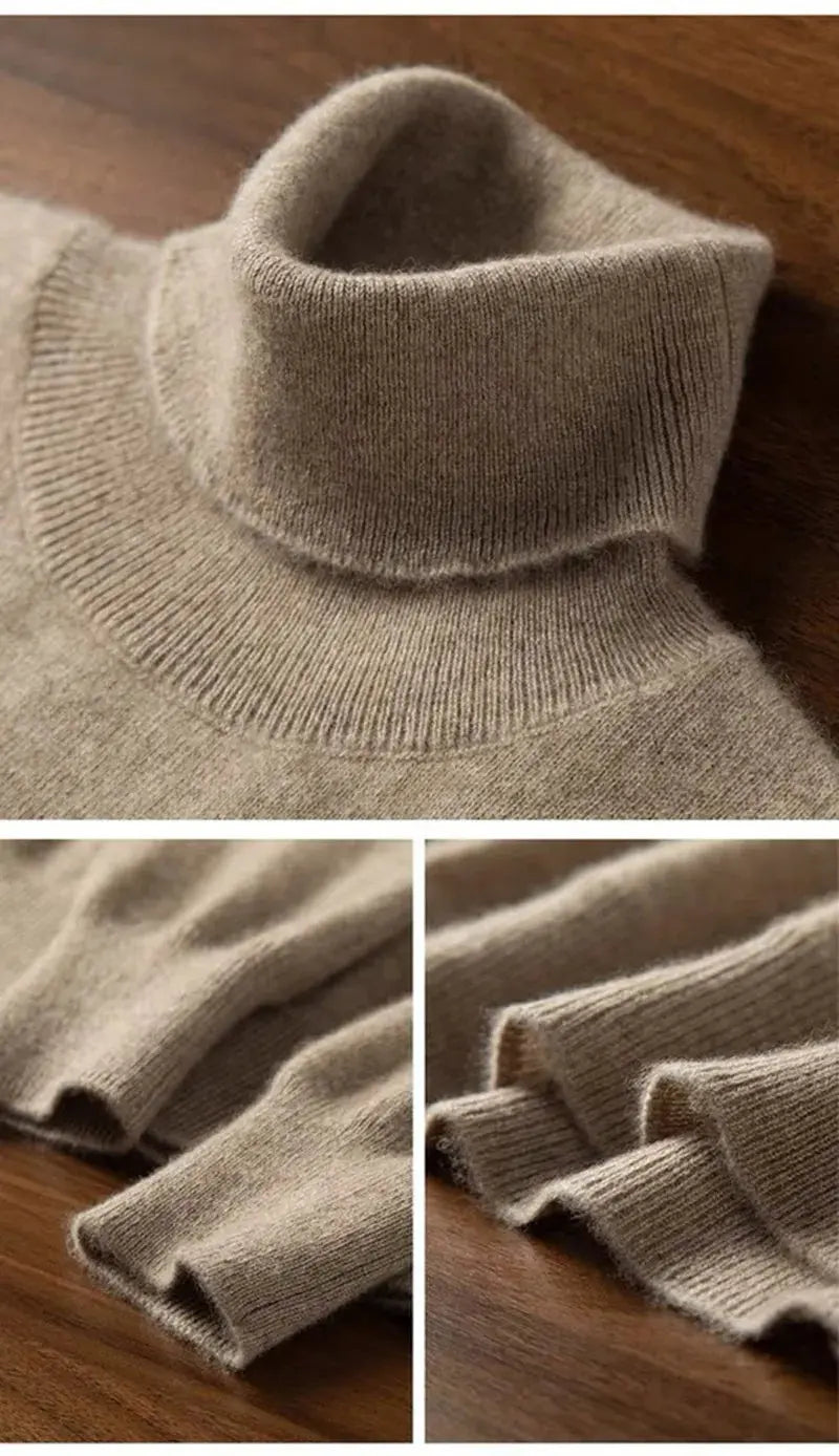 Suéter De Cuello Alto En Cashmere Puro Lujo Suave Para Invierno Edición Limitada Exclusiva