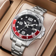 Ghost Reloj Masculino, Acero Pulido, Bisel Bicolor, Movimiento Cuarzo, Colección Diver Selecta