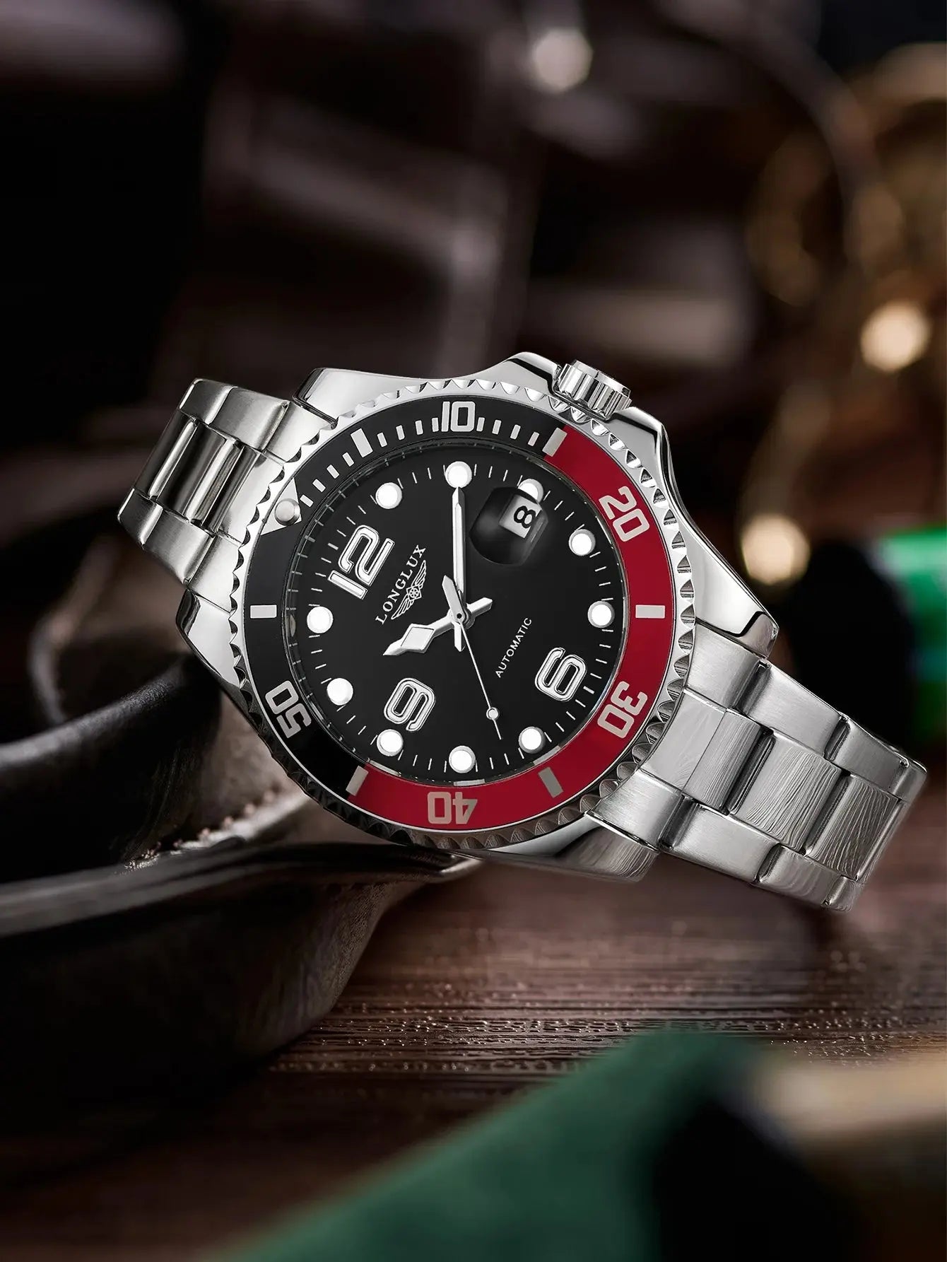 Ghost Reloj Masculino, Acero Pulido, Bisel Bicolor, Movimiento Cuarzo, Colección Diver Selecta