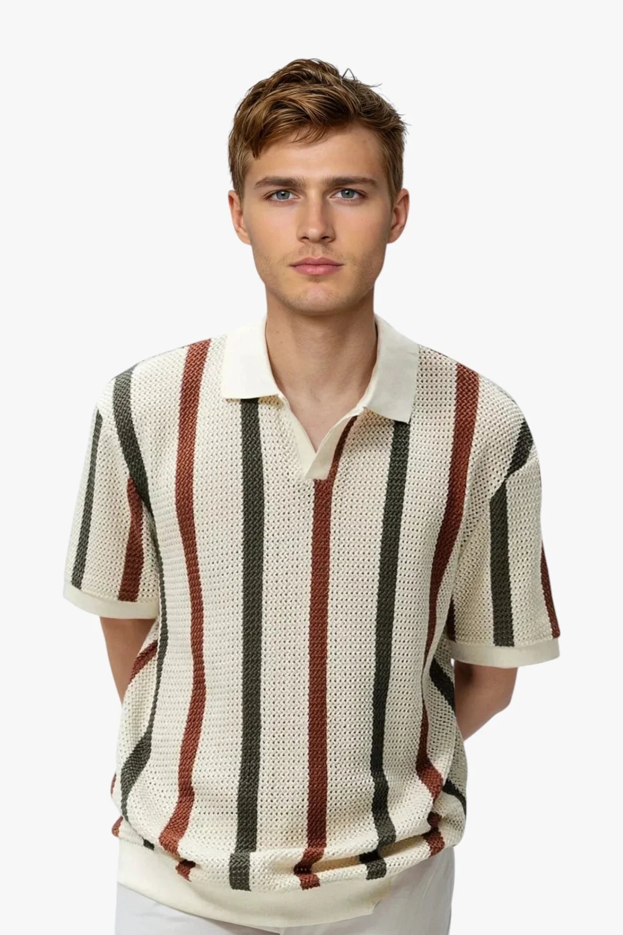 Polo De Punto Listrado Retro De Colección Premium Transpirable Edición Limitada Con Detalle De Rayas