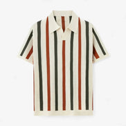 Polo De Punto Listrado Retro De Colección Premium Transpirable Edición Limitada Con Detalle De Rayas