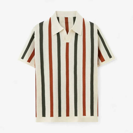 Polo De Punto Listrado Retro De Colección Premium Transpirable Edición Limitada Con Detalle De Rayas