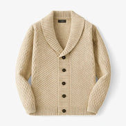 Cardigan De Punto Texturizado Cuello Chal Edición Limitada