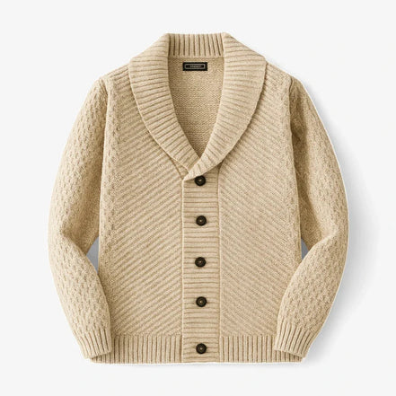 Cardigan De Punto Texturizado Cuello Chal Edición Limitada